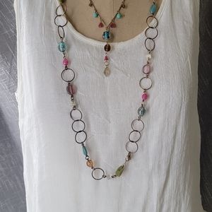 Vintage gold with beads necklaces
